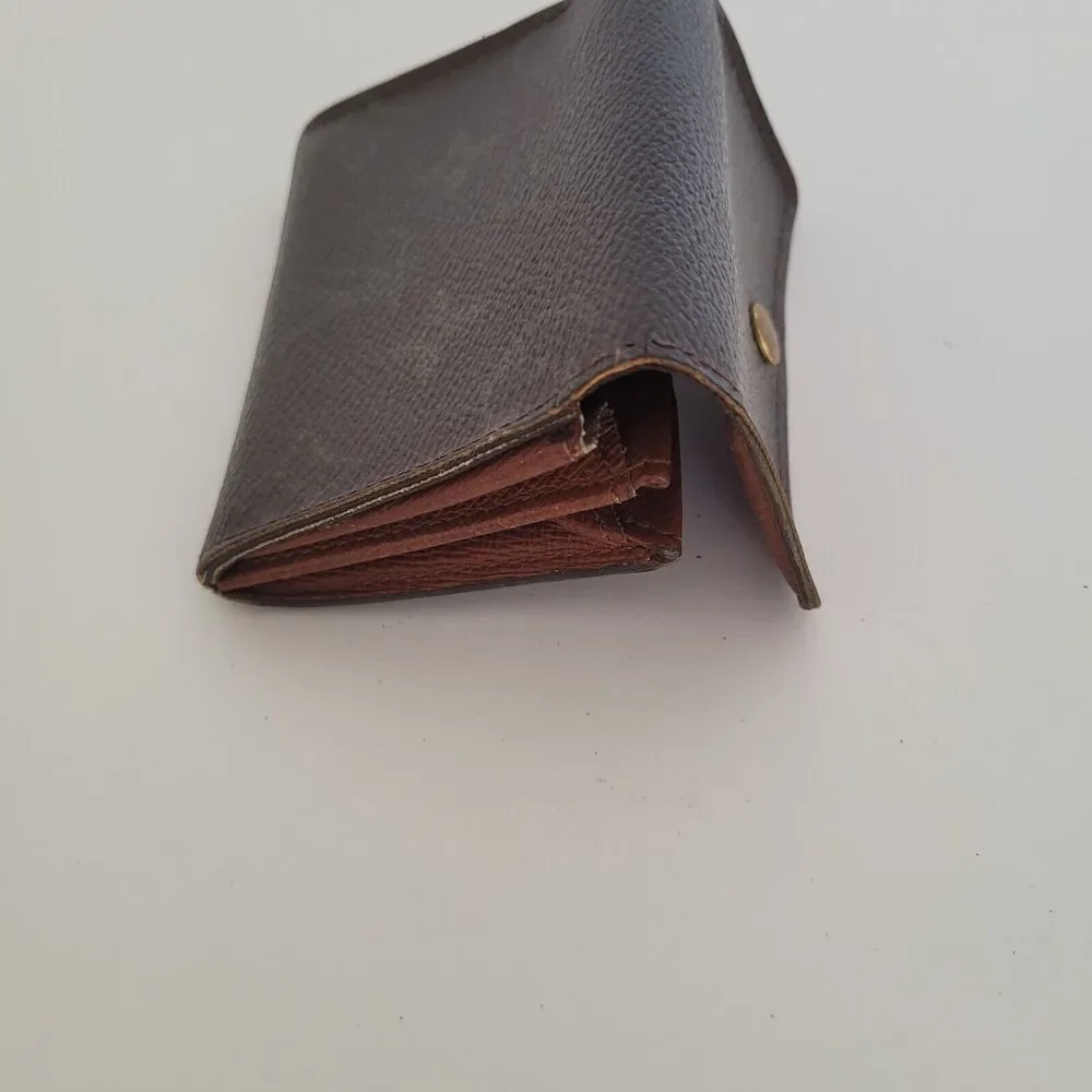 Louis Vuitton LV Micro Brown Folding Monogram Leather Card Wallet Smal Authentic - Picture 9 of 12